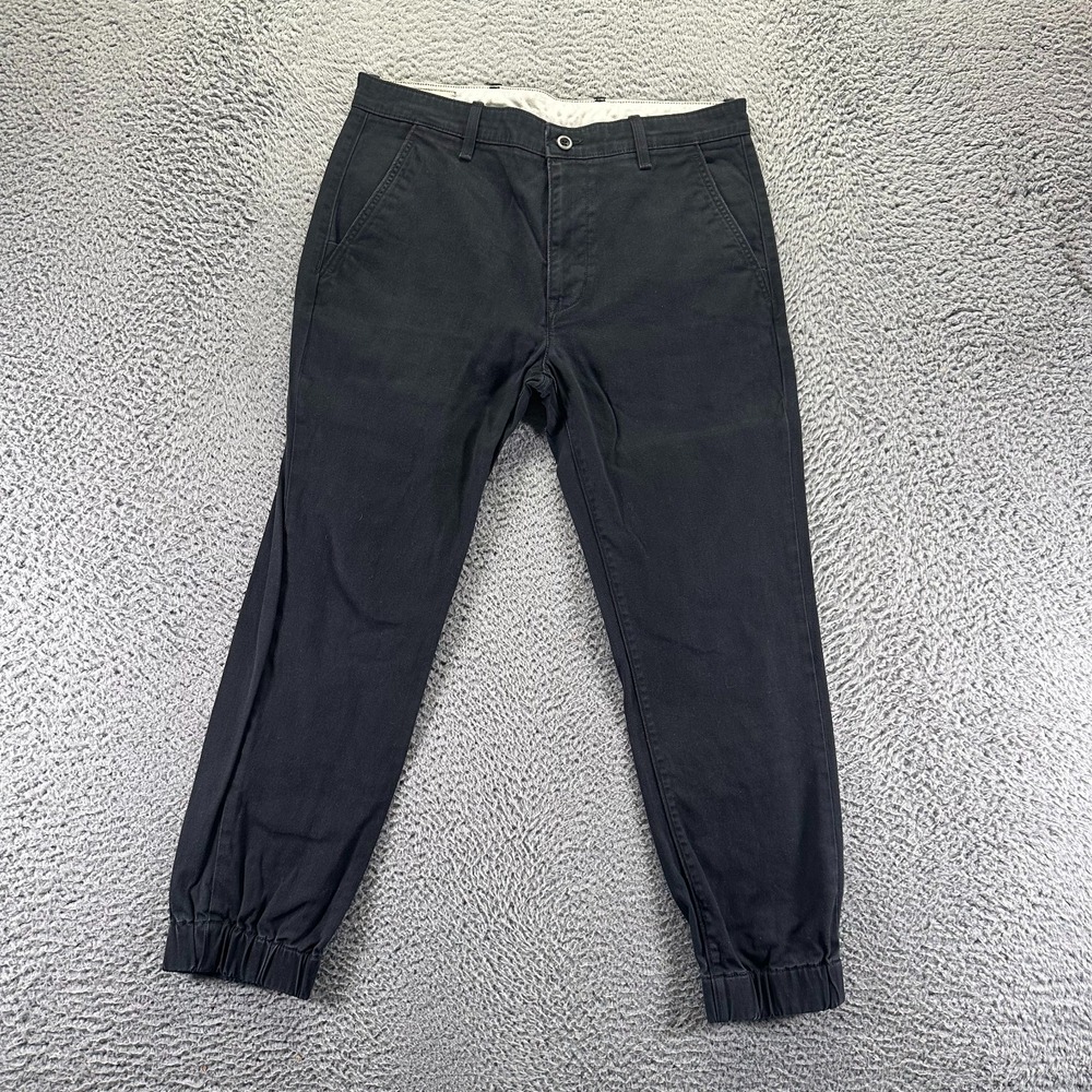 Levi's Pant Mens 33x27 Black Cotton Jogger Tapered Leg Travel Workwear Stretch